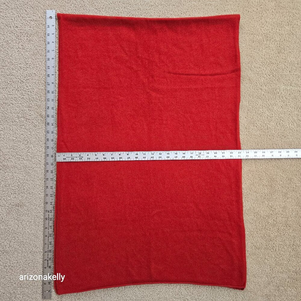 Cashmere Knit Scarf Rust Brick Portolano *FLAW*